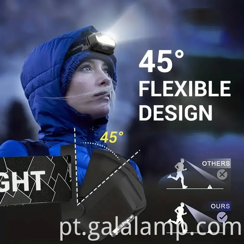 Luz de acampamento recarregável com sensor de movimento com opções de luz branca/vermelha/verde